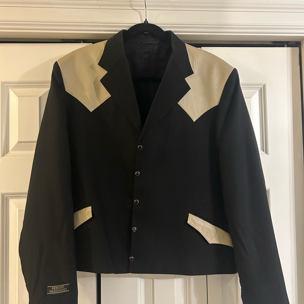 Vintage Black and Cream Women's Jacket